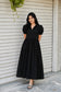 Maxi/ Gown-  Premium Muslin -  Maternity/Center zip - Self black Muslin