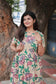 Kalamkari cotton- Feeding/ Maternity Maxi/Gown - Cotton lining  / Double side zip- pink lotus