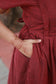 Chettinad Cotton -2 pc set -Maternity Maxi/Gown - Festival Collection -Full cotton lining- Double side zip with dupatta- Marron