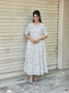 Premium Muslin- Feeding/ Maternity Maxi/Gown - Cotton lining /Double side zip - White with Animals