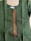 Handloom Chettinadu cotton Maternity 3 pc chudidhar set [ Top with center zip, pant and dupatta] -  Olive green