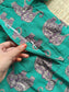 Block printed kalamkari cotton Maternity 2 pc chudidhar set [ Top with double side zip, and dupatta - Purple green elephant