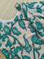 Block printed kalamkari cotton Maternity 2 pc chudidhar set [ Top with double side zip, and dupatta - Green Flower