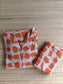 Block printed kalamkari cotton Maternity 2 pc chudidhar set [ Top with center zip, and dupatta - Orange elephant kalamkari