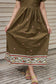 Handloom Jamdani - Maternity / Feeding - Maxi/Gown - Full Cotton Lining - Double side Zips - olive green