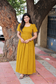 Prewashed Handloom Cotton Maternity Feeding Gown/Maxi /Double Side Zip- yellow line