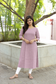 Raw Silk Maternity 2 Pc Chudidhar Set – Rose gold checks/Double side Zip (Side Open Top + Dupatta)