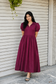 Prewashed handloom Cotton - Feeding/ Maternity Maxi/Gown - Cotton lining /Center zip -Collar Red Stripe