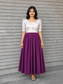 Raw silk Maternity Maxi/Gown in center zip - Festival Collection- Full cotton lining - Violet with white flower
