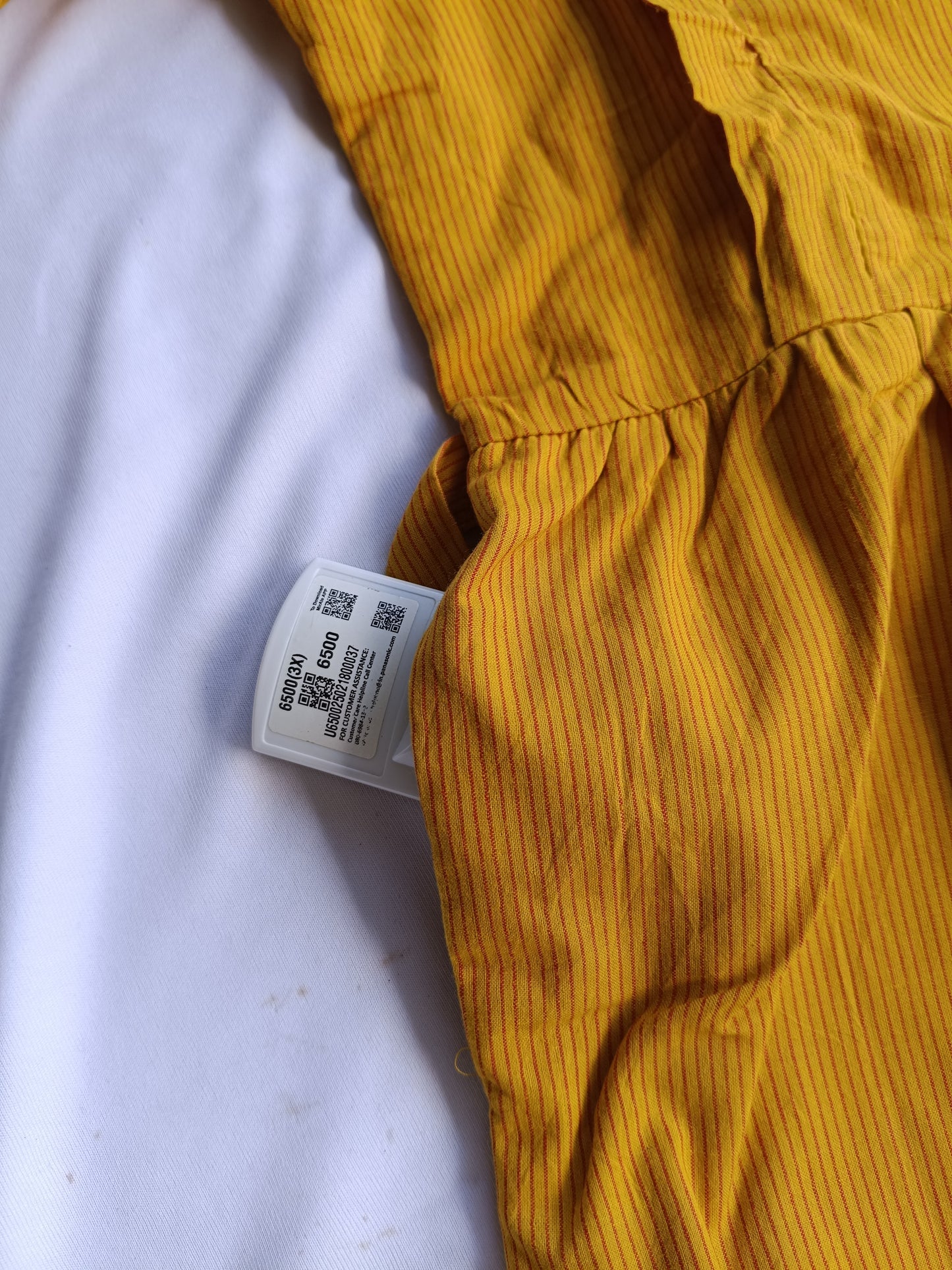 Prewashed Handloom Cotton - Feeding/ Maternity Maxi/Gown - Cotton lining /Double side zip - Yellow Stripe