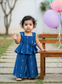 Girl baby dress / Cotton  / 2 pc set- Ramar green