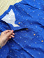 Raw silk Kurti/ Front 4 button operable( optional feeding) -used to Normal wear kurti - Blue