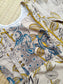 Block printed kalamkari cotton Maternity 2 pc chudidhar set [ Top with double side zip, and dupatta - Blue and yellow