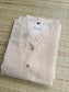 silk Kurti/ Front 4 button operable( optional feeding) -used to Normal wear kurti - Gold and white