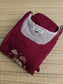 Muslin Cotton Maternity Feeding Dress – Maroon| Double Side Nursing Zip( elephant embroidery Design)