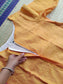 2 Pc set / Center zip- Butter silk kurti with Dupatta-  Normal /Feeding kurti -  Orange with pink