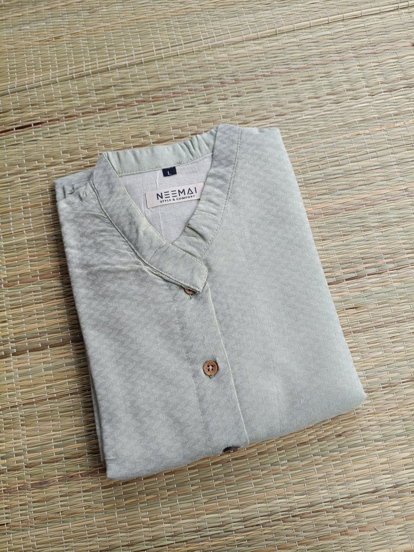 silk Kurti/ Front 4 button operable( optional feeding) -used to Normal wear kurti - Pista Green