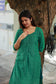 Center zip Cotton   Normal /Feeding kurti - Green