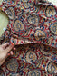 Block printed kalamkari cotton Maternity 2 pc chudidhar set [ Top with center side zip, and dupatta - Leaf red kalamkari (A line top)