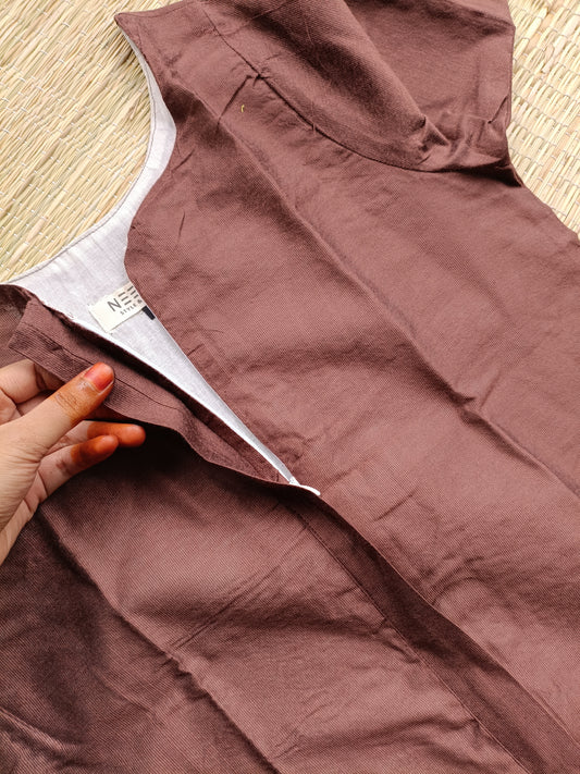 Soft Silk Center zip Cotton   Normal /Feeding kurti - brown dairy milk