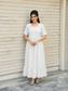 Premium  Muslin- Feeding/ Maternity Maxi/Gown - Cotton lining  / Double side zip  - White