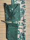 Raw silk Maternity 3 pc chudidhar set [ Top with center side zip,  Pant and dupatta - Forest green