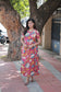 Kalamkari cotton- Feeding/ Maternity Maxi/Gown - Cotton lining  / Double side zip- Sandal lotus
