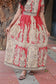 Kalamkari cotton- Feeding/ Maternity Maxi/Gown - Cotton lining  / Double side zip- Red with sandal