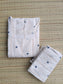 Onam special Maternity 2 pc chudidhar set [ Top with double side zip, and pant] -White and Blue butta