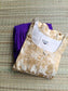 Raw silk Maternity Maxi/Gown in center zip - Festival Collection- Full cotton lining - White with purple