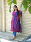 Pochampally sico set/ maternity 3 pc chudidhar set [ Top with center zip, pant and dupatta - Purple pink - A line no side open