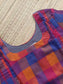 Madras check/ cotton Maternity 2 pc Coordset [ Top with double side zip, and Pant- blue and pink