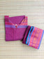 Cotton Maternity 2 pc chudidhar set [ Top with center side zip, and dupatta] - Plum - 5XL - A line top and no side open