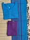Pochampally sico set/ maternity 3 pc chudidhar set [ Top with center  zip, pant and dupatta - Dark blue and purple