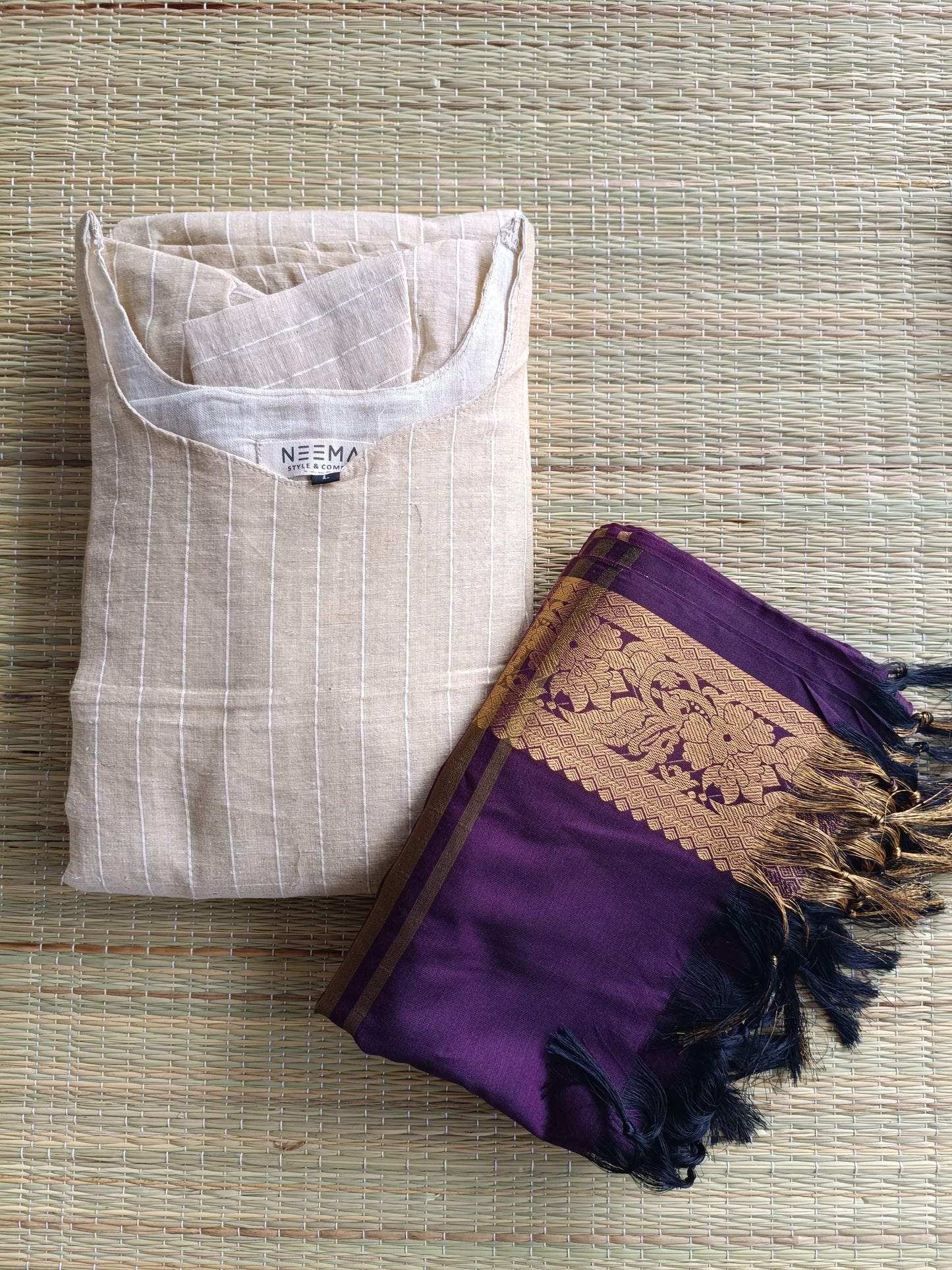 Silk Dupatta - Purple