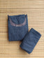 Prewashed pure Cotton checks / Maternity 2 pc Coordset [ Top with double side zip, and Pant] - Small checks blue