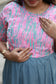 Cotton Maternity Midi/ maxi/ Gown - Grey and pink -(Full lining)