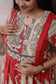 Kalamkari cotton- Feeding/ Maternity Maxi/Gown - Cotton lining  / Double side zip- Red with sandal