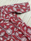 Block printed kalamkari cotton Maternity 2 pc chudidhar set [ Top with double side zip, and dupatta - Red flower