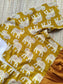 Cotton / Raw silk Maternity Maxi/Gown in center zip - Festival Collection- Full cotton lining - Honey  with yellow pichwai