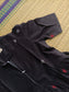 Handloom Jamdani - Maternity / Feeding - Maxi/Gown - Cotton Lining - Center zip- Collar black and white and red