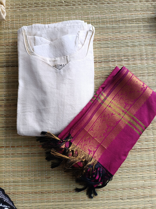Silk Dupatta - Pink