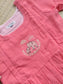 Muslin Cotton Maternity Feeding Dress – Peach| Double Side Nursing Zip( elephant embroidery Design)
