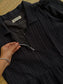 Georgette fabric- Feeding/ Maternity Maxi/Gown - Cotton lining /Center zip -Collar Self black