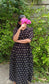 Premium Muslin - Feeding/ Maternity Maxi/Gown - Cotton lining with Center zip -Collar Black and sandal elephant