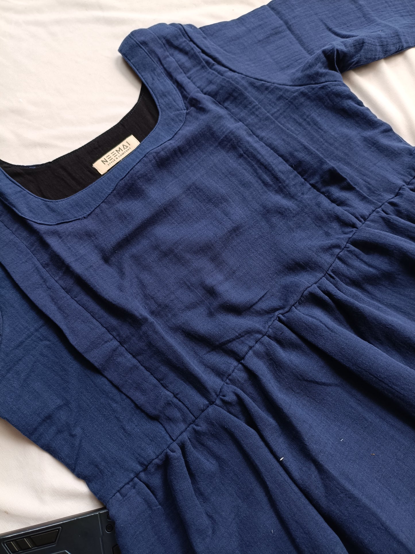 Premium Muslin- Feeding/ Maternity Maxi/Gown - Cotton lining /Double side zip - Royal Navy Blue