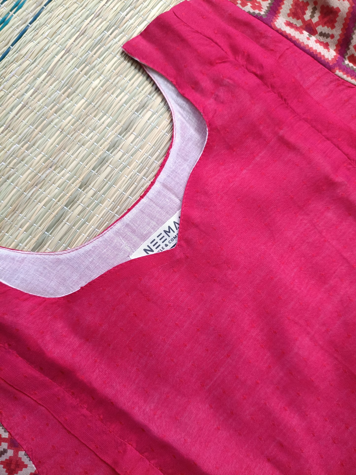 Soft silk - Double side zip  Maternity Maxi/Gown - Festival Collection - pink Patola