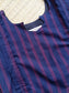 Handloom Cotton Maternity Feeding Gown/ maxi / Double side zip–Navy blue with pink line
