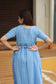Premium Muslin- Feeding/ Maternity Maxi/Gown - Cotton lining /Double side zip -  Sky Blue