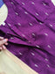 Raw silk Maternity 3 pc chudidhar set [ Top with center side zip,  Pant and dupatta - Violet ( Side open top)